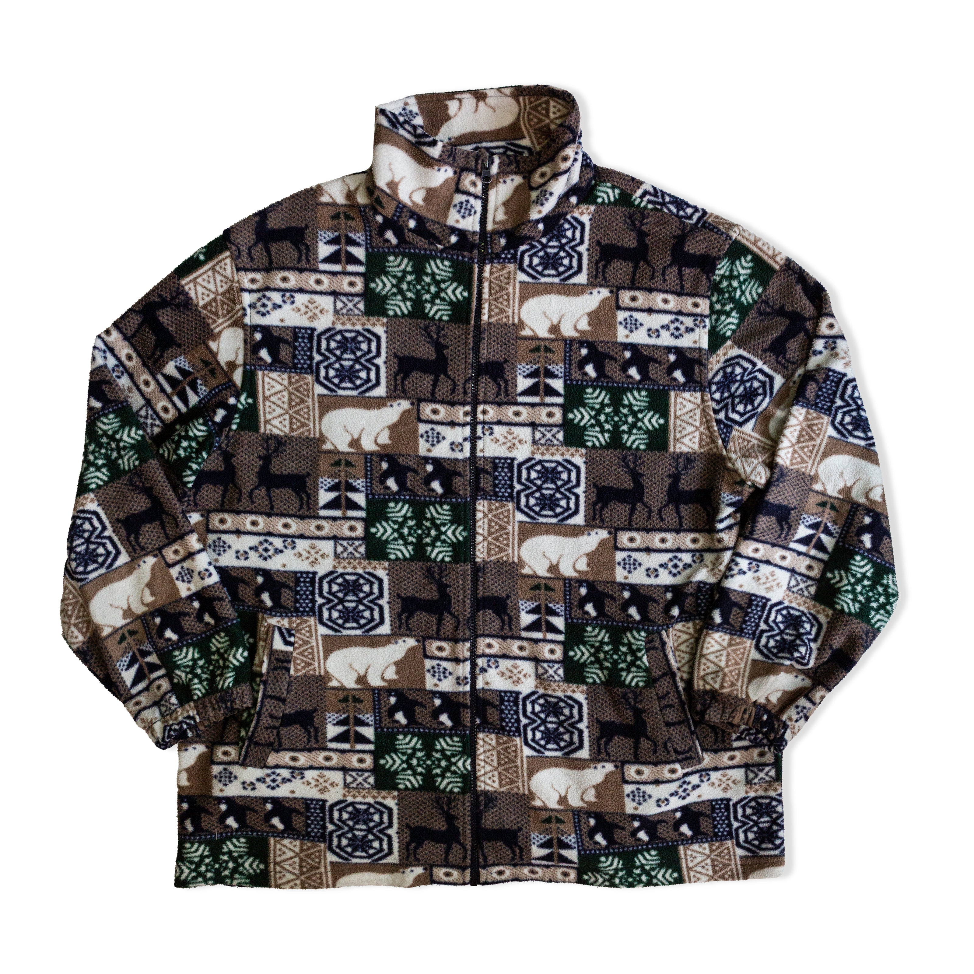 Vintage Abstract Full Zip Fleece (XL)