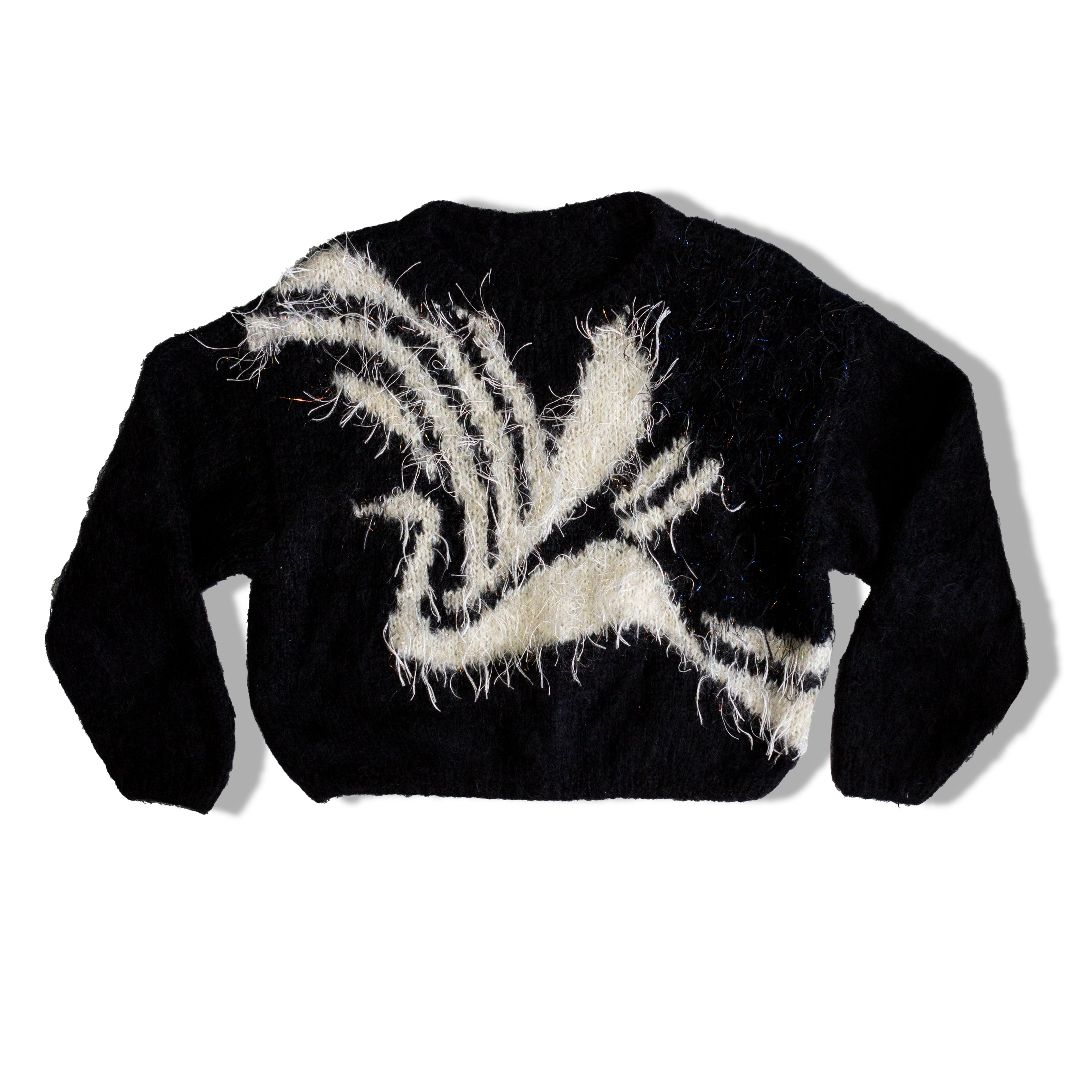 Super fluffy knit sweater with unique pattern