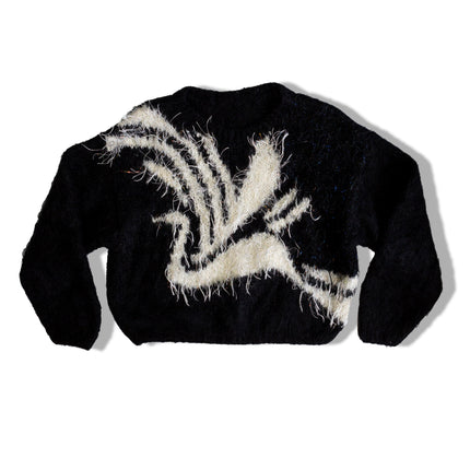 Super fluffy knit sweater with unique pattern