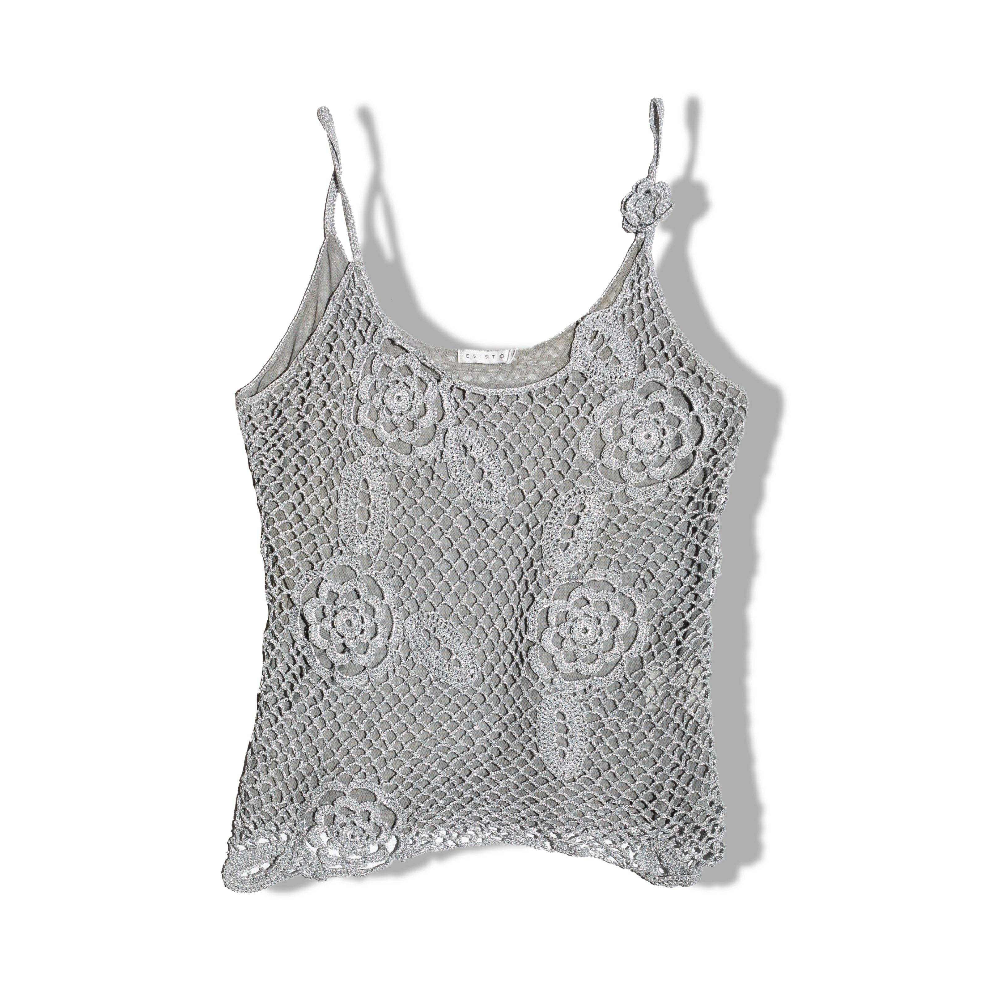 Super hot knitted glitery grey top