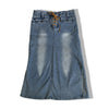 Denim low waisted skirt with slits on the sides (S/M - elastic material)