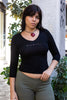 Motivi 3/4 sleeves black top
