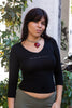 Motivi 3/4 sleeves black top