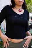 Motivi 3/4 sleeves black top