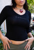 Motivi 3/4 sleeves black top
