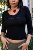 Motivi 3/4 sleeves black top