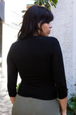 Motivi 3/4 sleeves black top