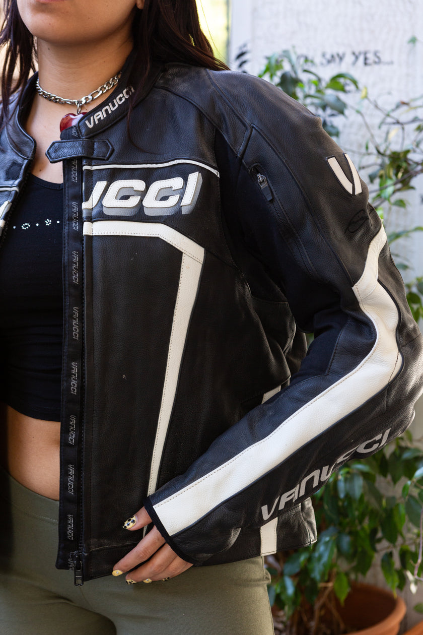 Stunning leather Men's Vanucci motorcycle jacket