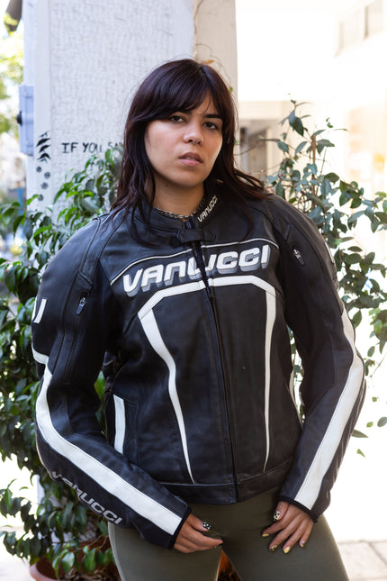 Stunning leather Men's Vanucci motorcycle jacket