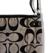 Coach Signature Crossbody Bag – Black & Gray Canvas with Adjustable Strap