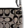 Coach Signature Crossbody Bag – Black & Gray Canvas with Adjustable Strap