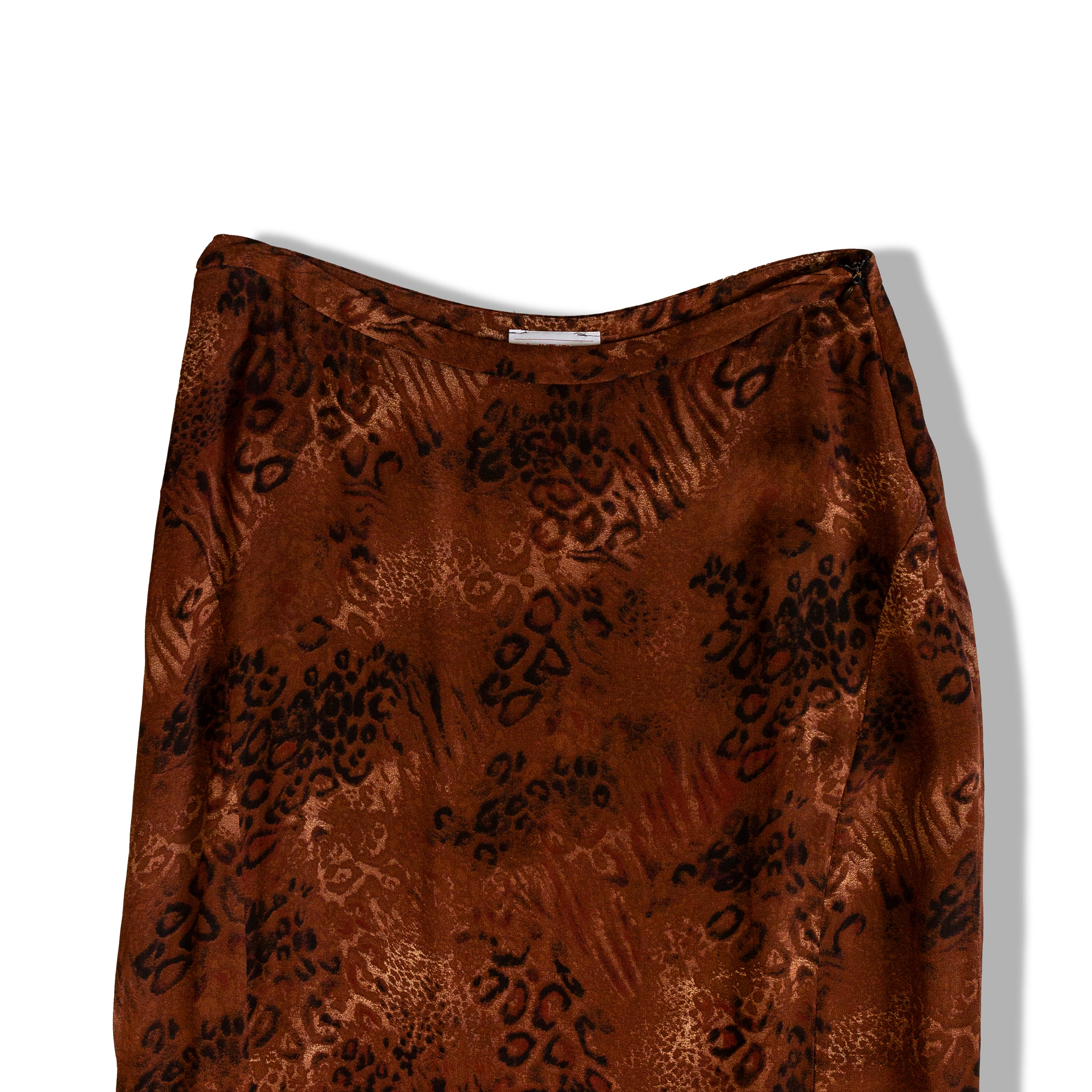 Vintage animal print long skirt with side zipper