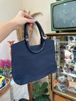 Vintage dark blue handbag with cross body strap