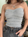 Deadstock strapless top (grey)