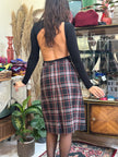 Vintage plaid pleated skirt