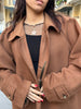 Vintage wool caramel brown coat (2XL)