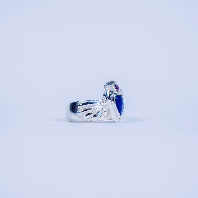 Noxpiria season of the witch silver 925 ring with lapis lazuli gemstone