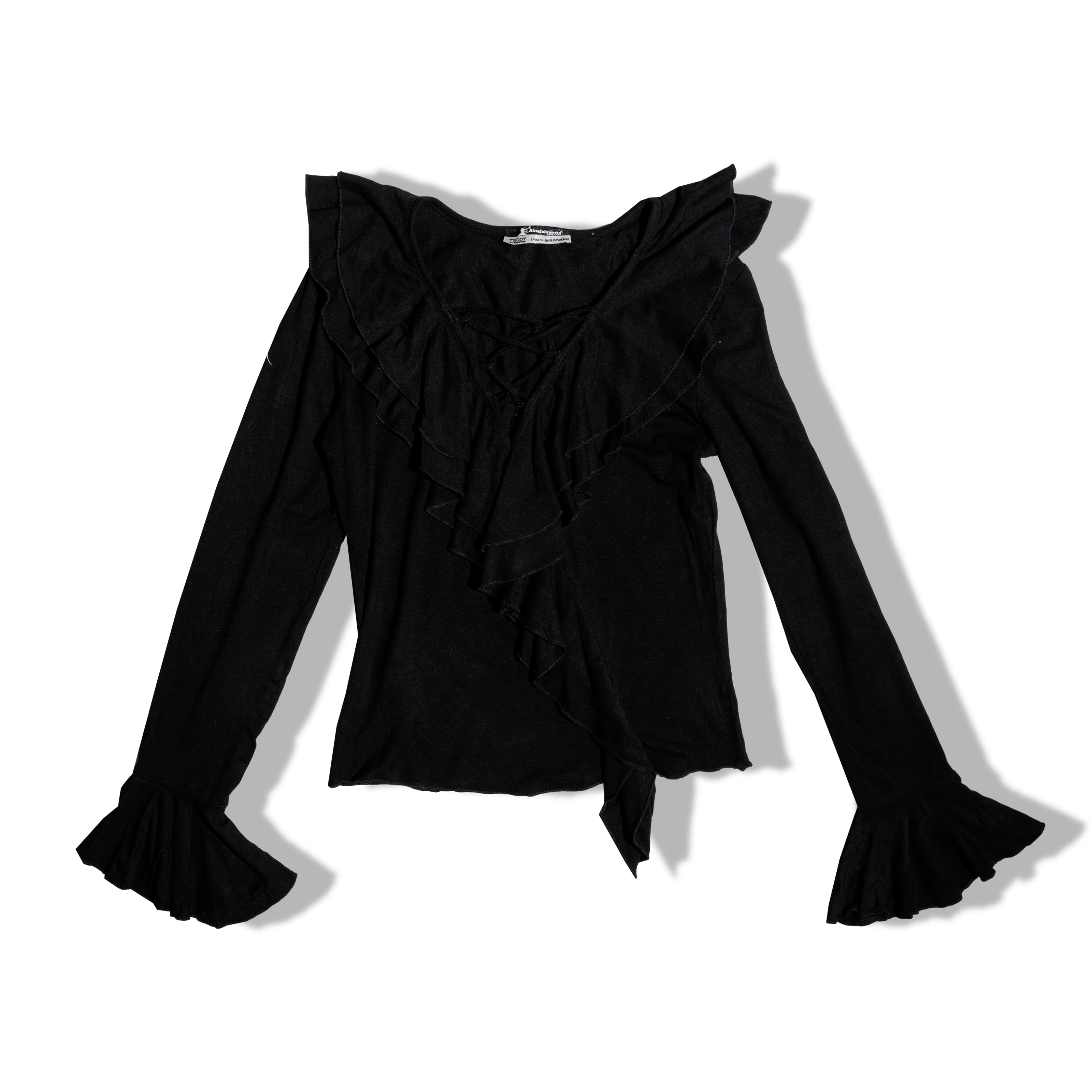 Rinascimento black top with ruffles