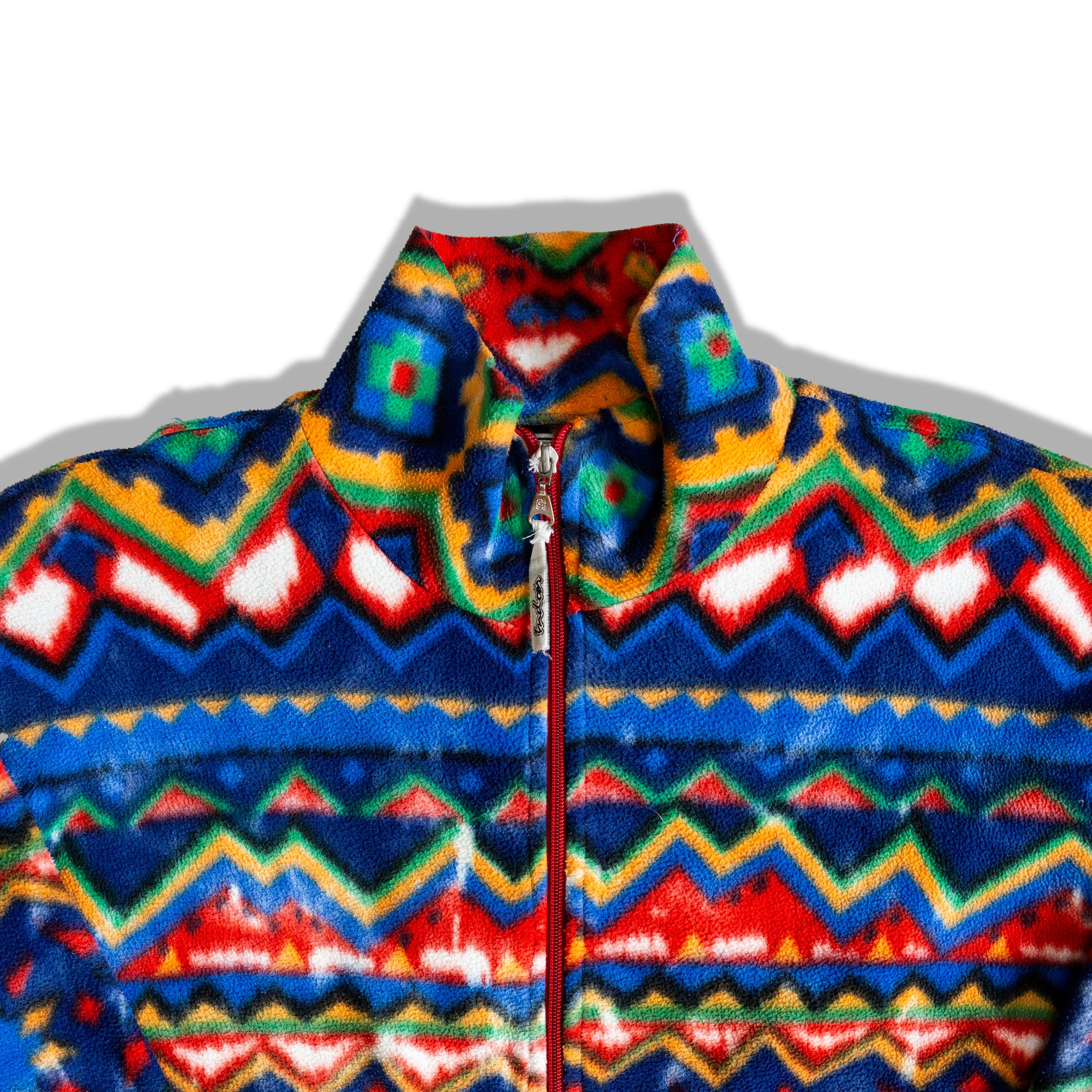 Super cool funky colorful fleece zip up
