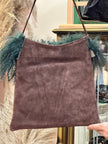 Super cute Deadstock suede bag with furry details