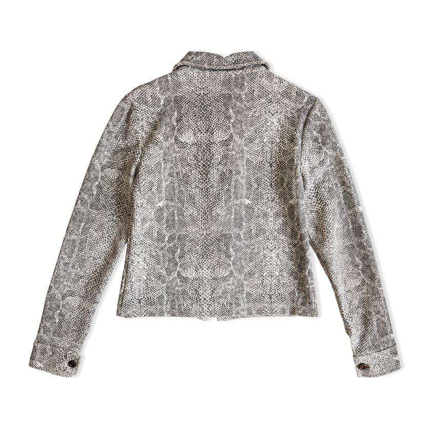 Women’s Snakeskin Print Cropped Jacket