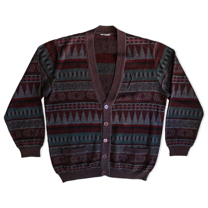 Vintage men’s wool/Acrylic blend funky knit cardigan (XS/S)
