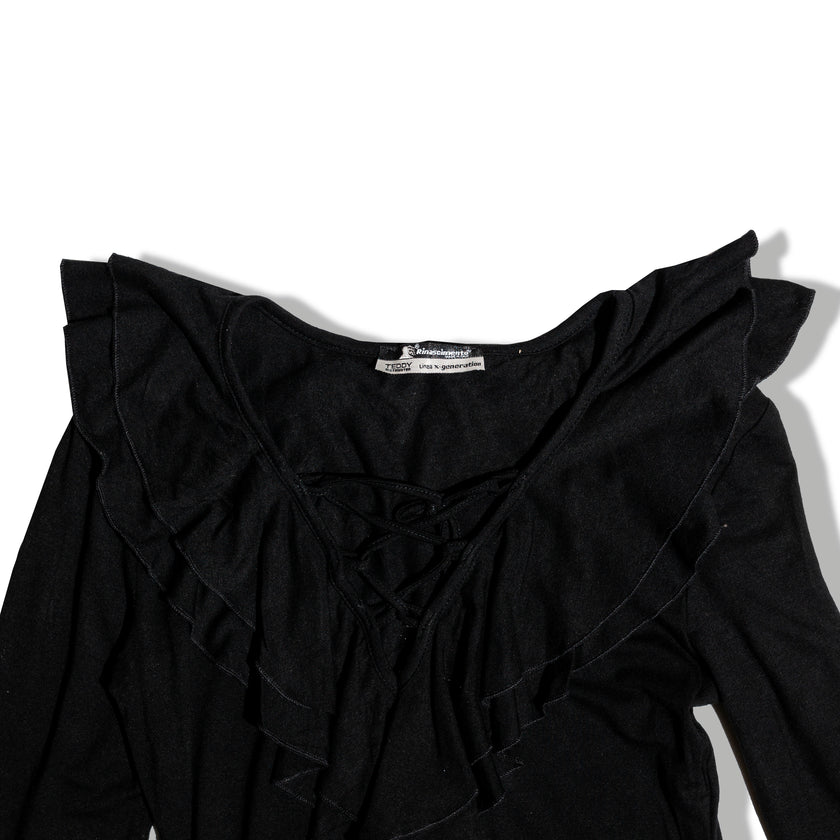 Rinascimento black top with ruffles