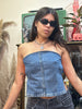 Super hot up cycled denim top