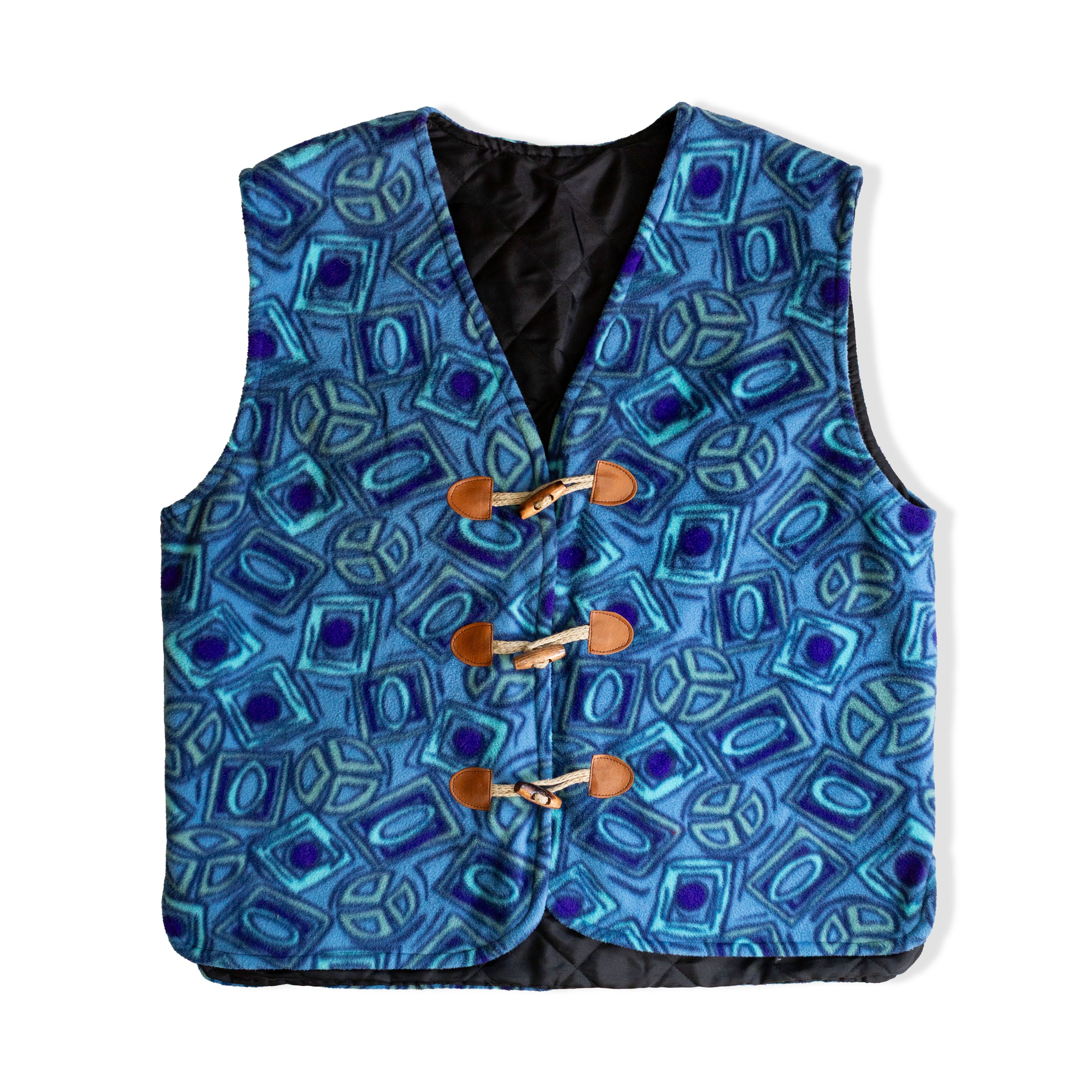 Vintage funky fleece vest (L)