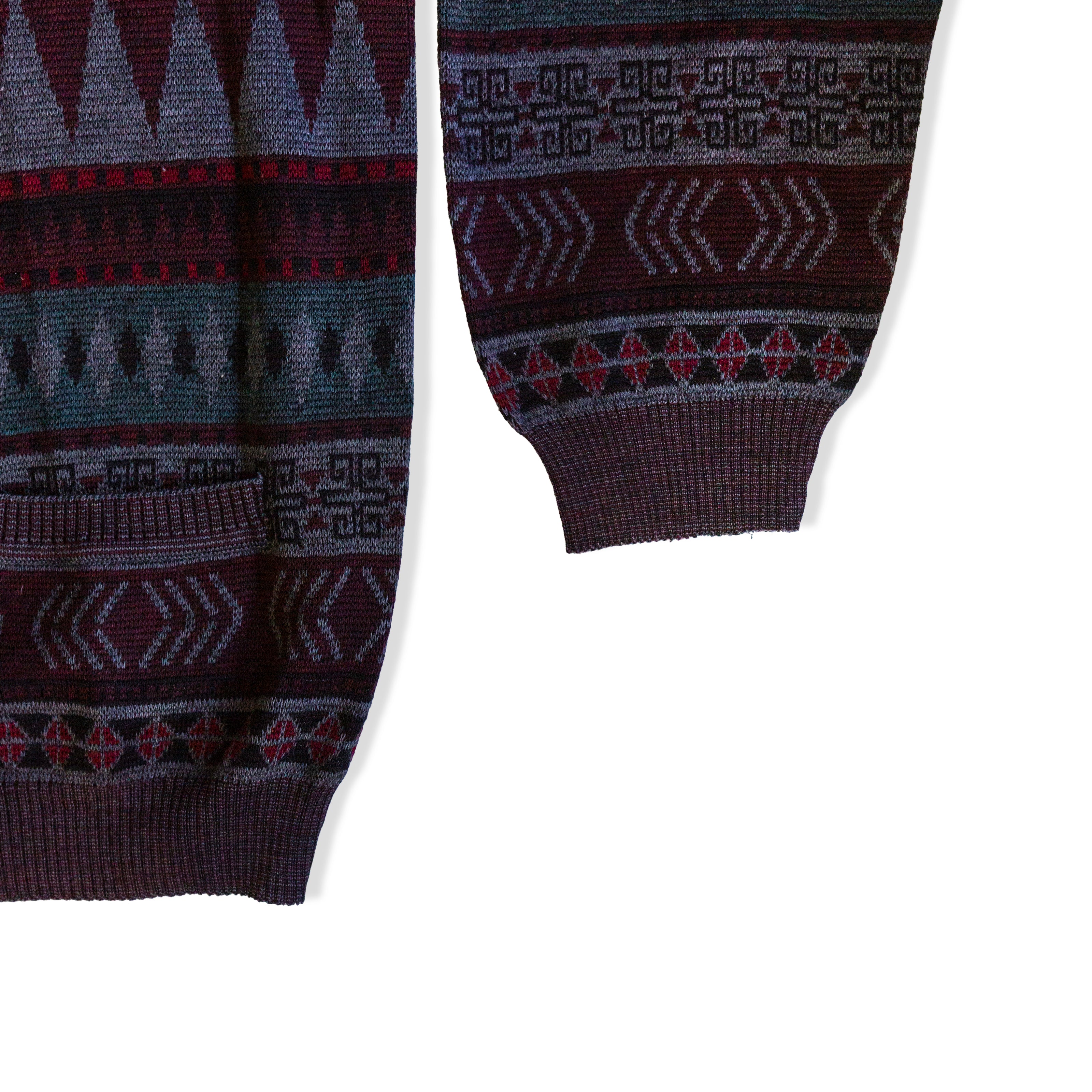 Vintage men’s wool/Acrylic blend funky knit cardigan (XS/S)