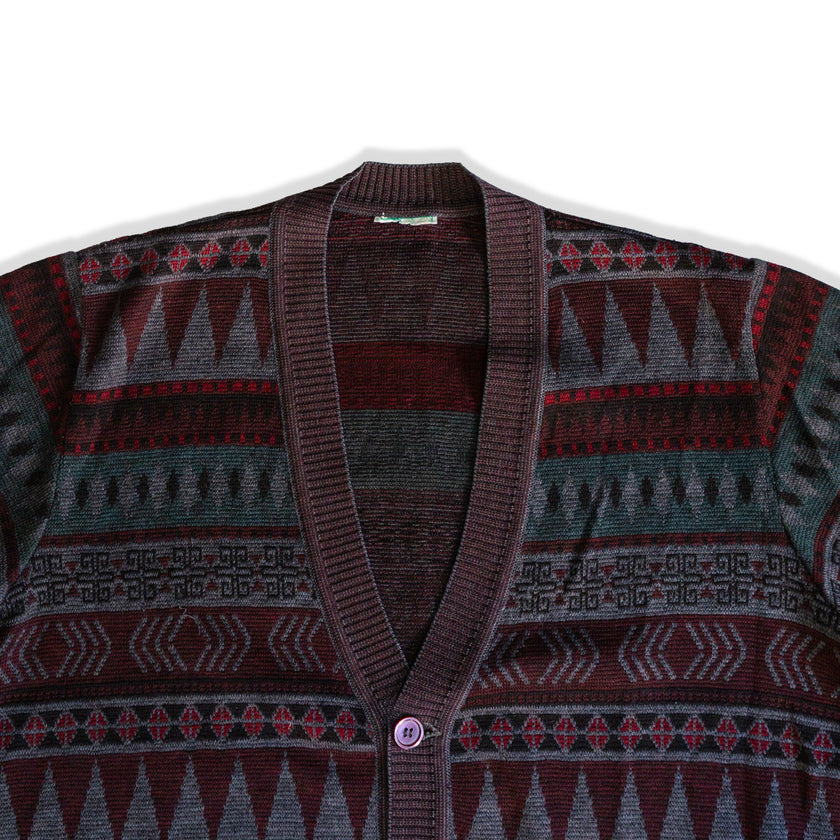 Vintage men’s wool/Acrylic blend funky knit cardigan (XS/S)
