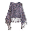 Boho knitted “Old Molly” cape with fringed edges