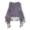 Boho knitted “Old Molly” cape with fringed edges
