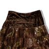 Brown Velvet Waist Bohemian Long Skirt