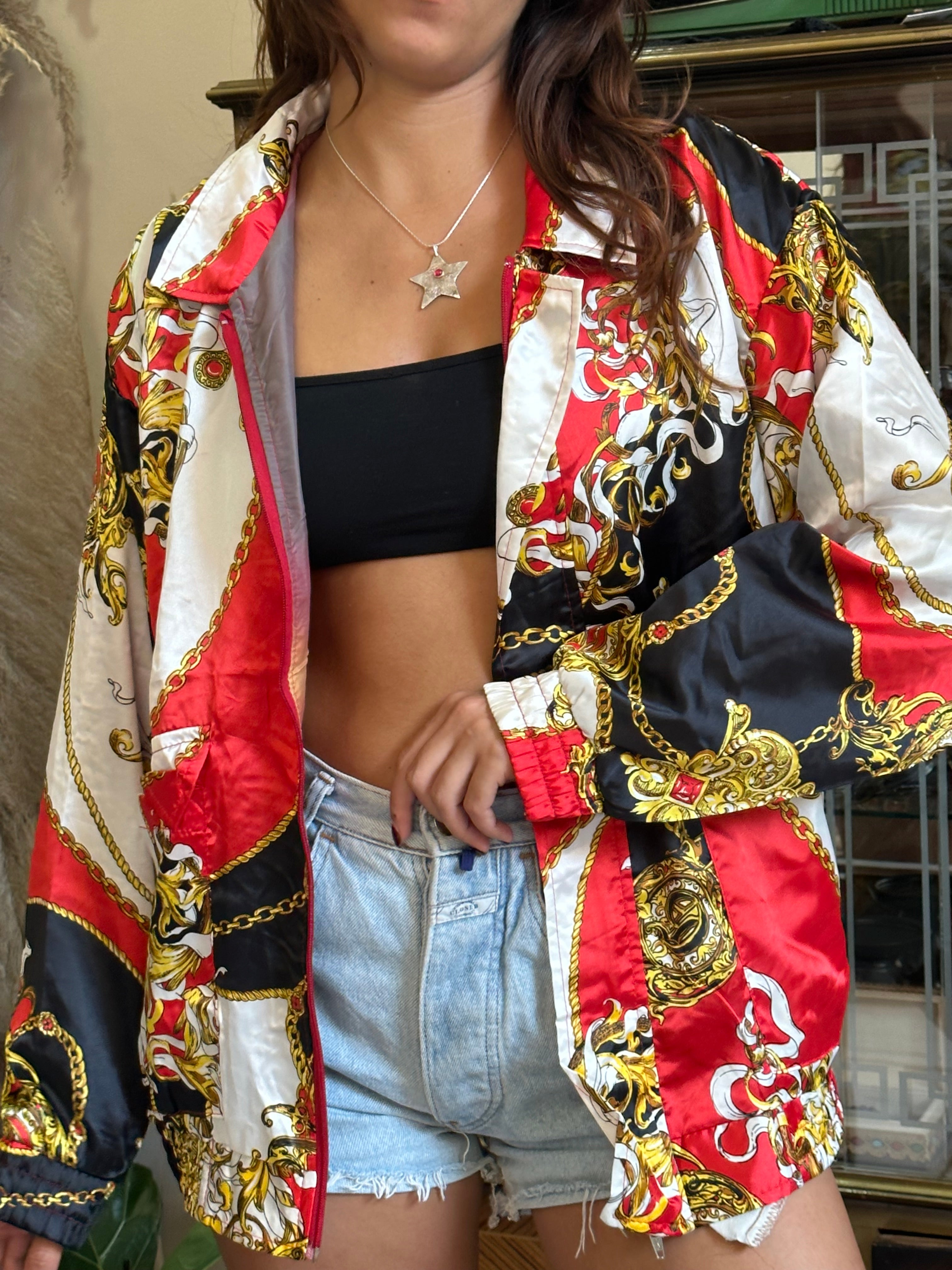 Super hot satin patterned light jacket