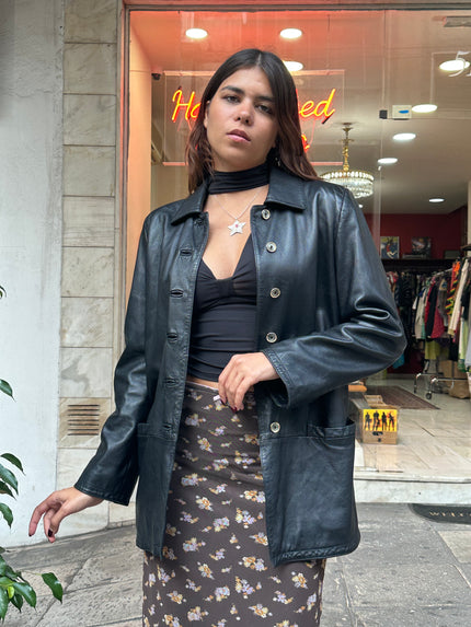 Vintage genuine leather jacket with soft fit