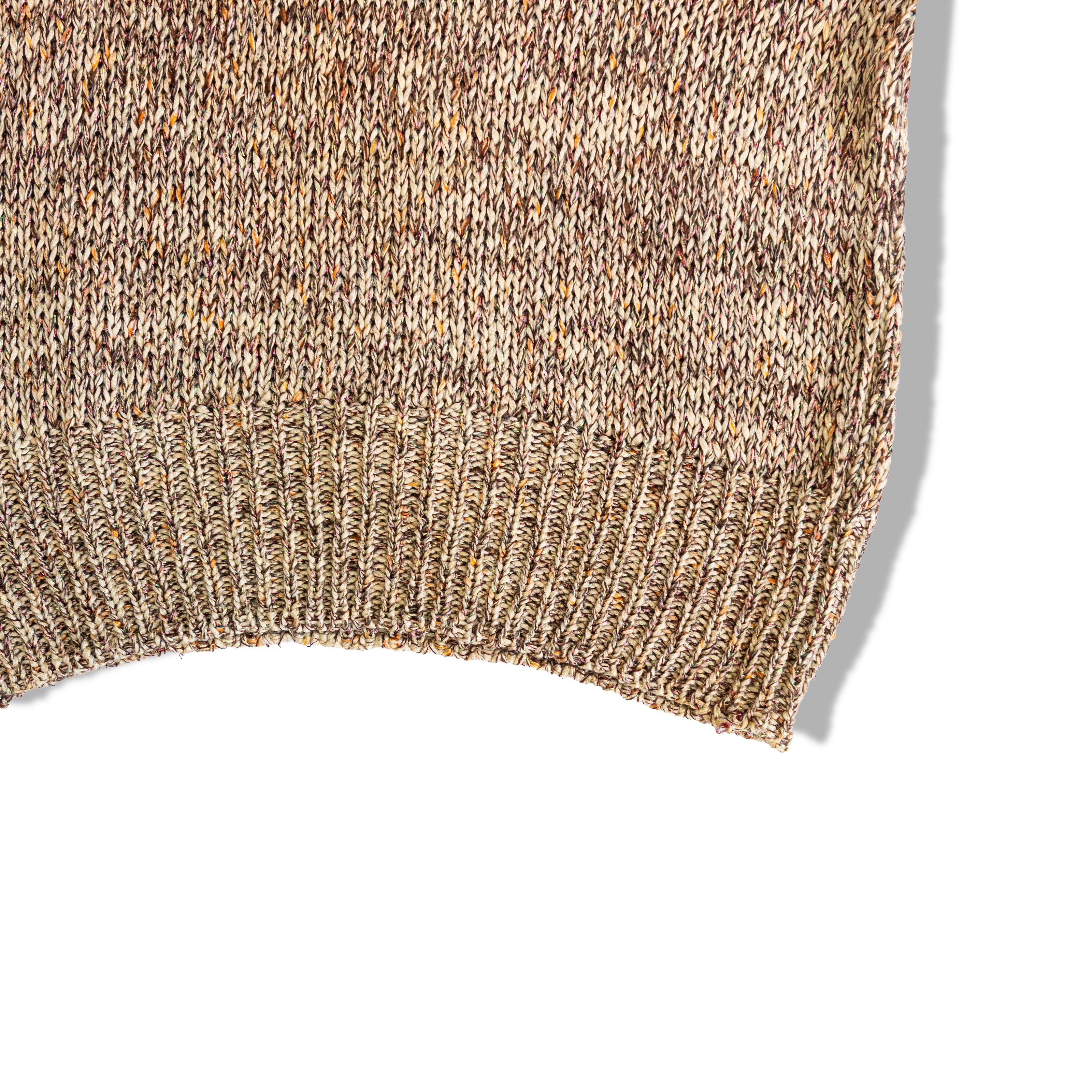 Vintage knit vest with faux suede deatils