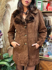 Vintage dark brown suede coat