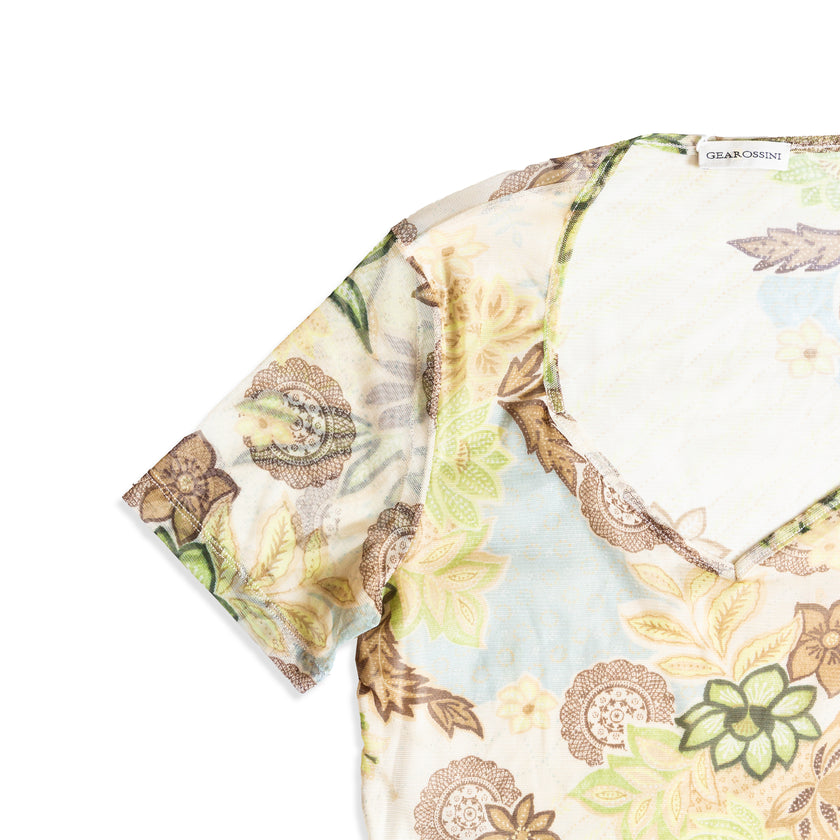 Super cute floral mesh top (L/XL)