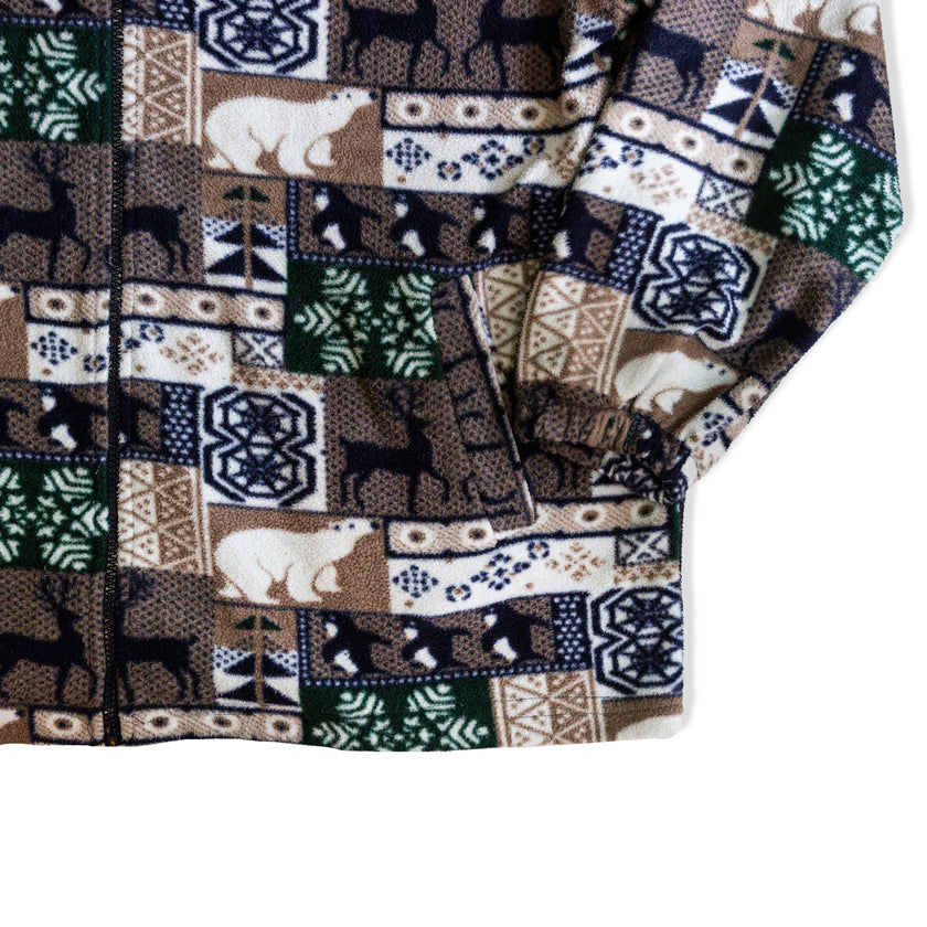Vintage Abstract Full Zip Fleece (XL)