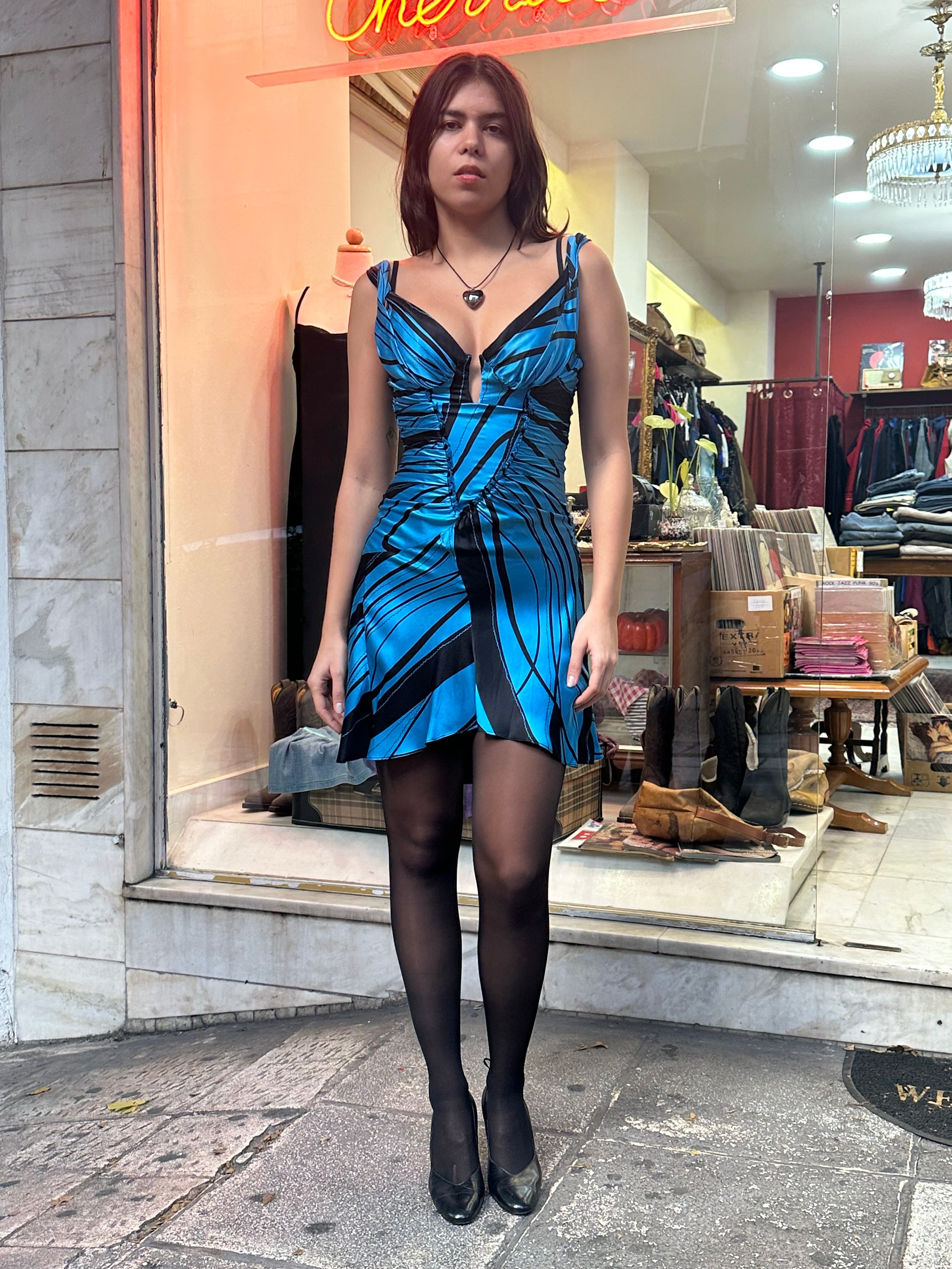 Stunning dead stock satin feel Cinema dress