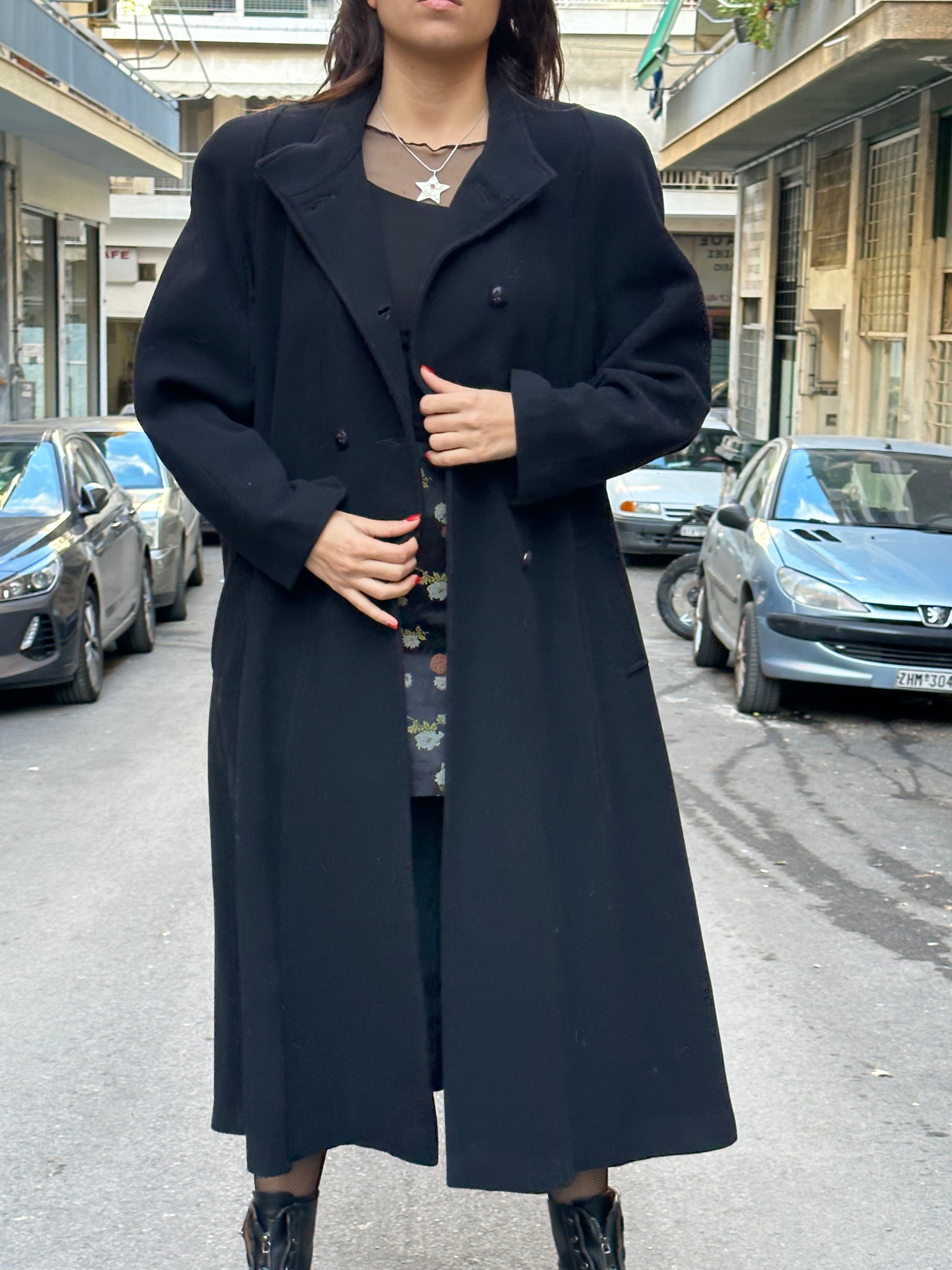 Vintage black wool coat