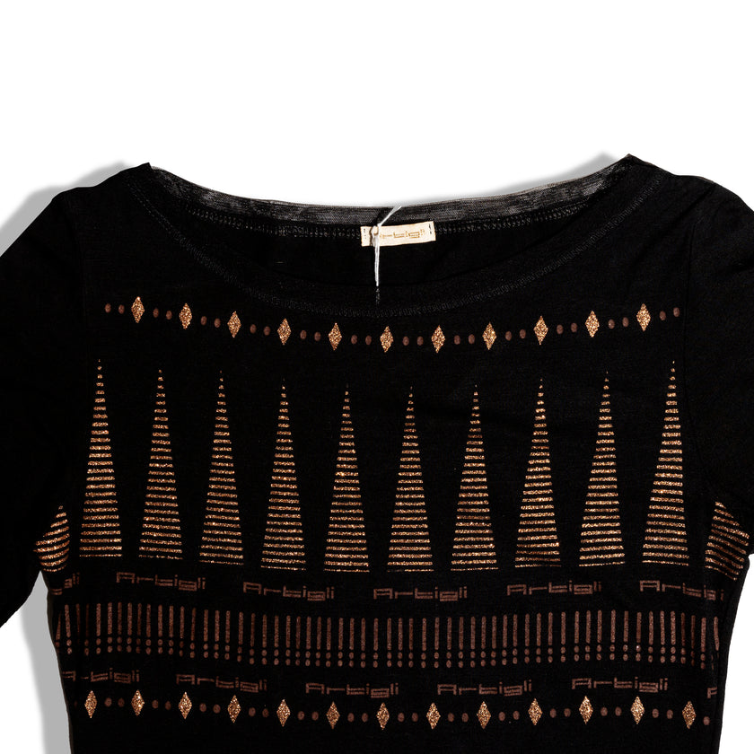 Vintage Artigli top with gold patterns