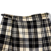 Vintage 70s style 100% Wool Plaid Black Ivory Pleated Midi skirt
