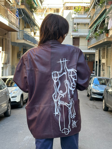 Hand painted leather jacket