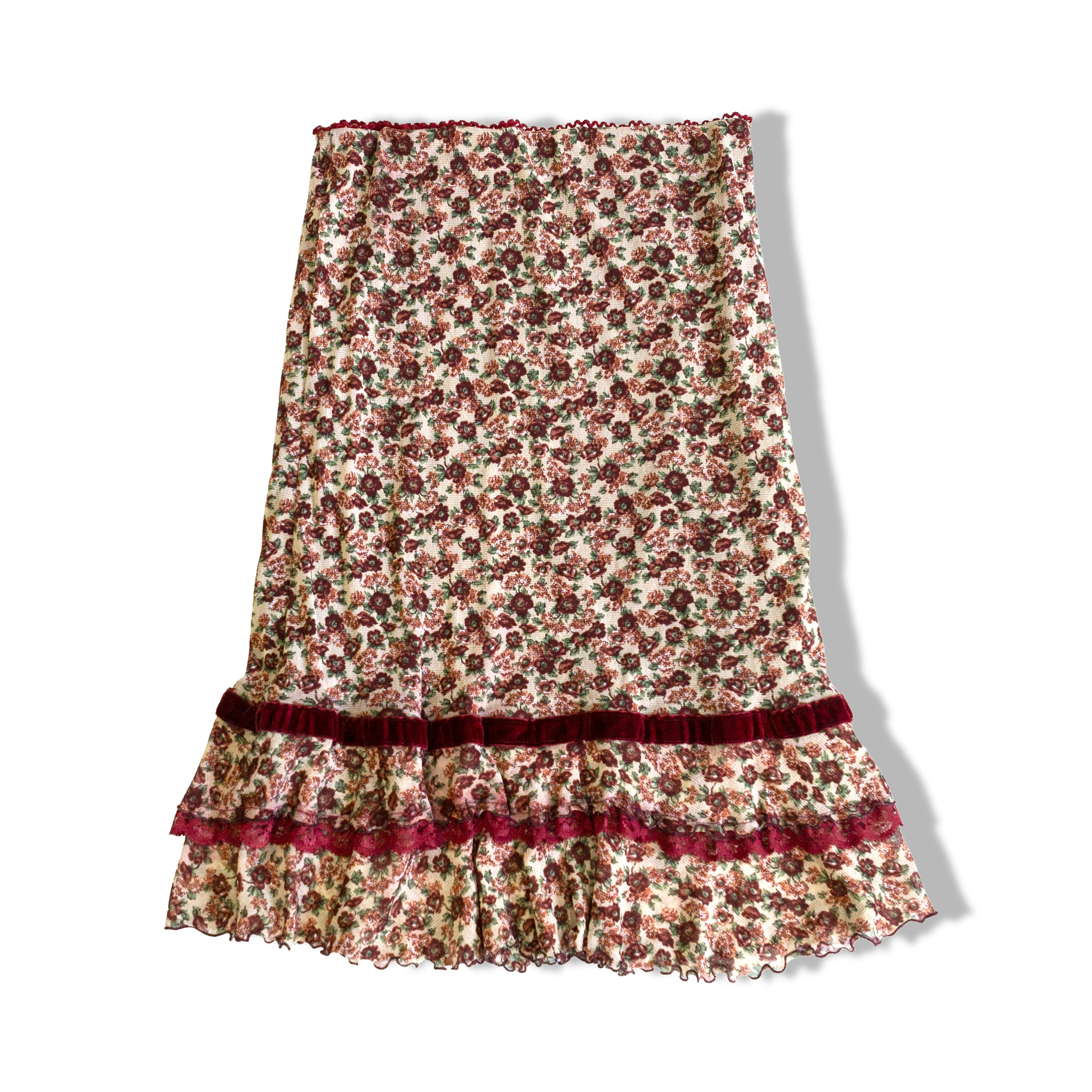 Vintage mesh floral midi skirt (S)