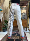 Vintage high waisted hand painted jeans