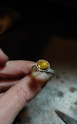 Kimilio Eos silver 925 ring with citrine store (open back)