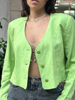 Vintage green cropped blazer