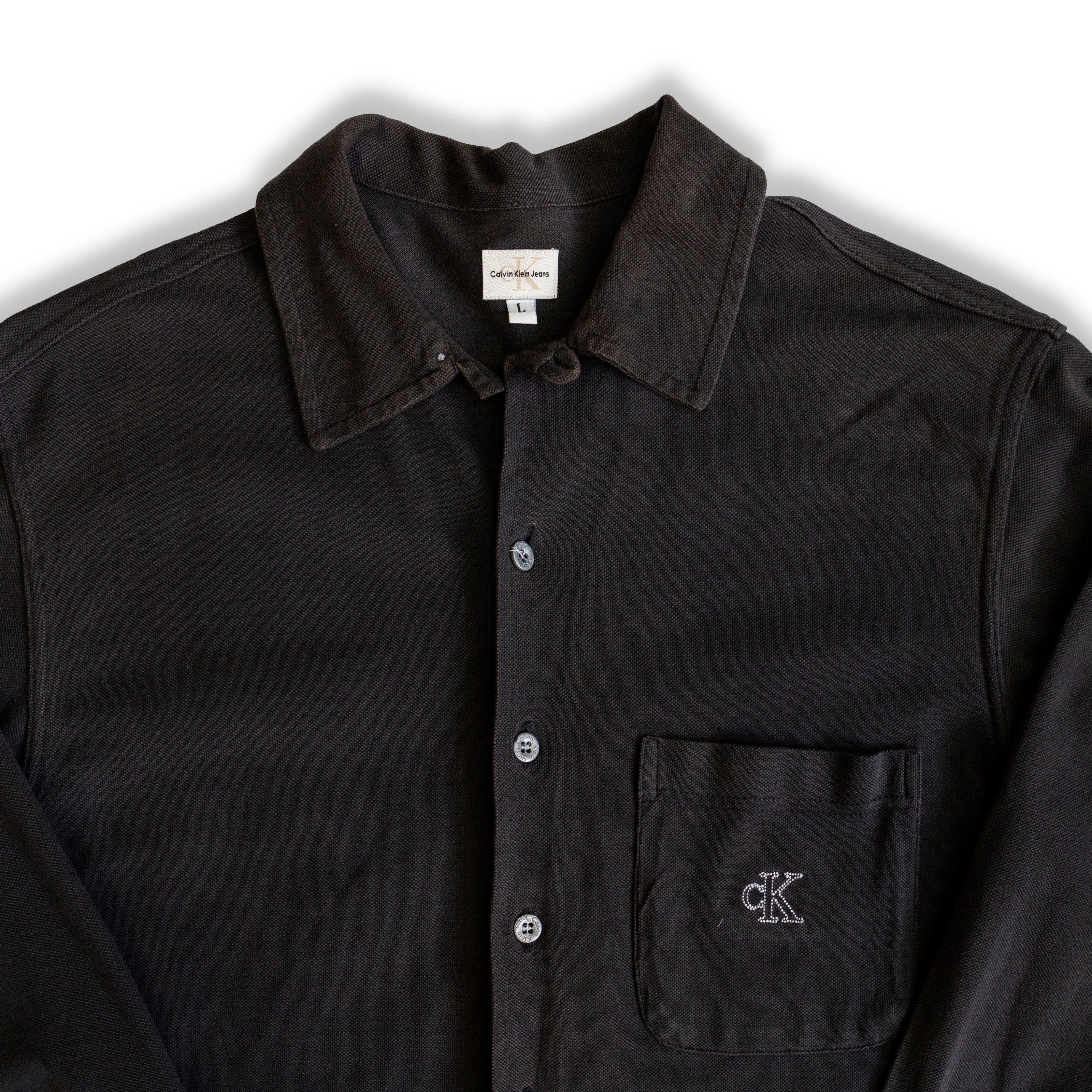 Calvin Klein men's dark grey shirt (L)